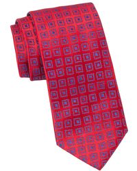 Charvet Geobean Woven Silk Tie - Red