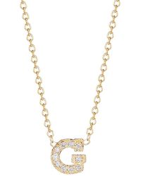 Zoe Chicco - Pavé Diamond & 14k Yellow Gold Initial Pendant Necklace - Lyst