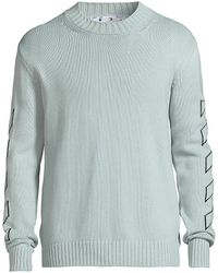 Off-White c/o Virgil Abloh Cotton Blend Crew-neck Sweater in Black 