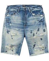 PRPS Distressed Denim Shorts in Black 