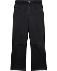 Maje Cropped Stretch Leather Pants - Black