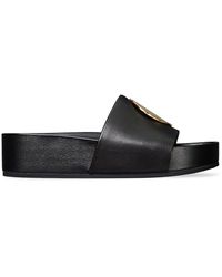 Tory Burch Leather Patos Slide Sandals in Orange | Lyst