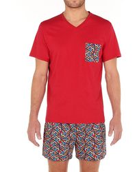 HOM Lauris Short Sleepwear Juego de Pijama para Hombre 