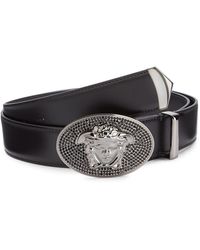 Versace Belt With Medusa And Crystals in Black for Men - Lyst