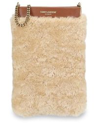 saint laurent mini pac pac in shearling and lambskin