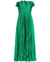 AMUR Kayleigh Strapless Satin Minidress in Green | Lyst