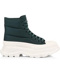 alexander mcqueen puffer tread slick ankle boots