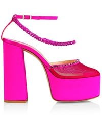 Nalebe Stellar Satin Platform Sandals in Pink | Lyst
