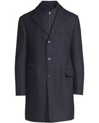 for Men Mens Coats Corneliani Coats Grey Corneliani Wool & Cashmere Top Coat in Charcoal 