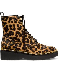 michael kors haskell combat boots leopard