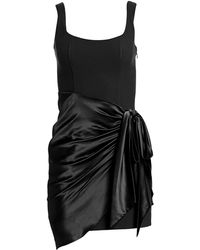cinq à sept waverly satin overlay bodycon dress
