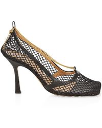 square toe mesh pumps