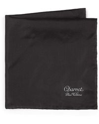 Charvet Silk Pocket Square - Black