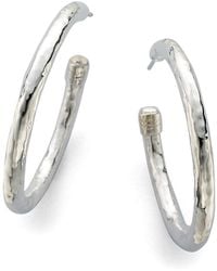 Ippolita - Classico Medium Sterling Silver Hammered Hoop Earrings - Lyst