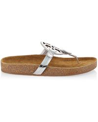 tory burch miller cloud leather thong slides