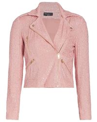DESA NINETEENSEVENTYTWO Pink Leather Short Jacket Womens Clothing Jackets Leather jackets 