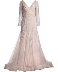Eliza J Sleeveless Cascading - Ruffle Gown in Pink - Lyst