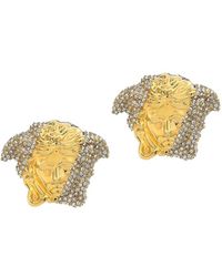 Versace - Palazzo Medusa Crystal-embellished Stud Earrings - Lyst