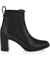 Spiked Quilted Leather Ankle Boots 