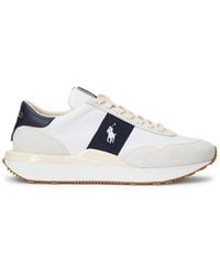 Polo Ralph Lauren Leather Train 100 Mid Trainers in Tan/Brown (Brown) for  Men | Lyst