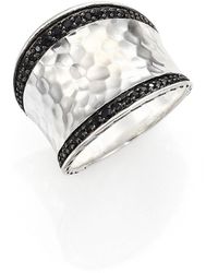 John Hardy - Classic Chain Black Sapphire & Sterling Silver Small Saddle Ring - Lyst