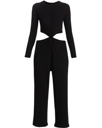 Baserange Raw Silk Otay Jumpsuit in Black | Lyst