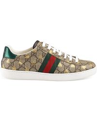 gucci new ace bee embroidered trainers