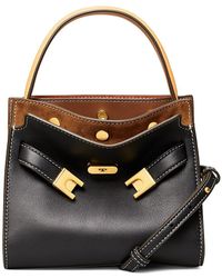 Tory Burch Petite Lee Radziwill Double Bag in Black | Lyst