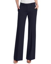 Theory Demitria Wool Flare Pants - Blue