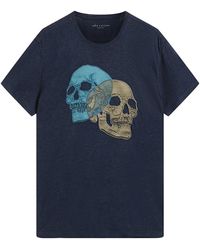 John Varvatos Skull Embroidery T-shirt in Black for Men | Lyst