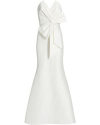 badgley mischka mikado strapless bow gown