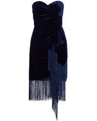 THEIA Rosalie Velvet Cocktail Dress - Blue