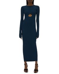 Helmut Lang Rib-knit Dress - Blue