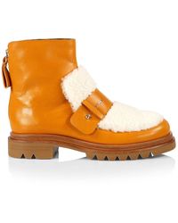 MERCEDES CASTILLO Wylie Shearling Ankle Booties - Orange