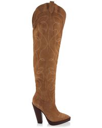 SCHUTZ SHOES Mantis Nubuck Boot in Brown Lyst