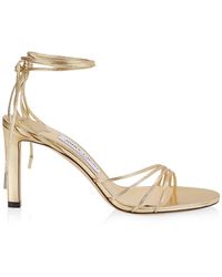 Jimmy Choo Antia 85 Leather Sandals in Black | Lyst