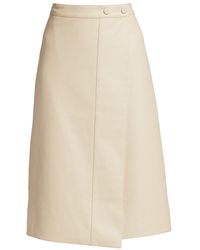 PROENZA SCHOULER WHITE LABEL Faux Leather Wrap Skirt - Natural