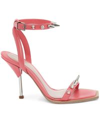 Alexander McQueen Ankle Strapped Sandals in Black/Silver (Black) | Lyst