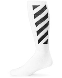 Mens Clothing Underwear Socks Save 43% Off-White c/o Virgil Abloh Diag Stripe Socks in White for Men 