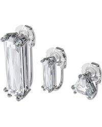 Swarovski - Mesmera Crystal Rhodium-plated 3-piece Clip-on Earring Set - Lyst
