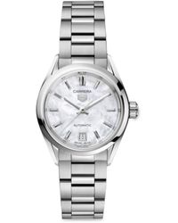 Tag Heuer Carrera Stainless Steel & Mother-of-pearl Dial Automatic 29mm Bracelet Watch - Metallic