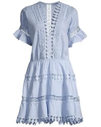 Peixoto Ora Embroidered Mini Dress - Blue