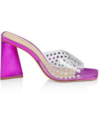 Schutz Lizah Cork Embellished Sandals in White | Lyst