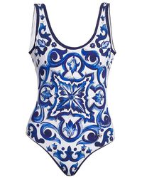 Dolce & Gabbana Cotton Blu Mediterraneo Painterly Poplin Shirt in Blue ...