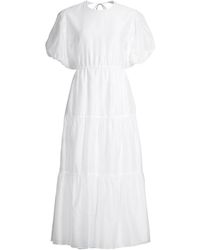 Pistache femme col en V croisé COQUELICOT Coton Long Maxi Summer Evening Dress 