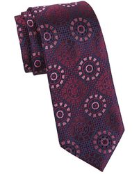 Charvet Medallion Woven Silk Tie - Purple