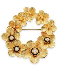 Kenneth Jay Lane 22k Goldplated & Enamel Daisy Charm Hoop Earrings