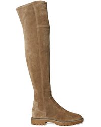 Tory Burch Miller Suede Lug Sole Over-the-knee Boots in Brown | Lyst