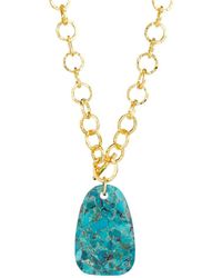 Nest 22k Gold-plated & Turquoise Pendant Necklace - Multicolor