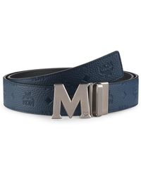 navy blue mcm belt